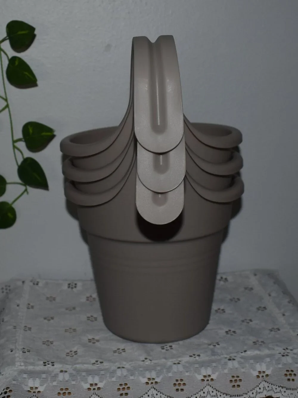 Set of Three Over The Railing Deck Flower Pot Planter lot